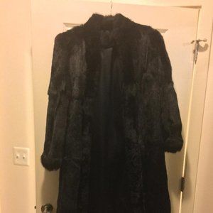 100% Rabbit Fur Full-Length VINTAGE Coat